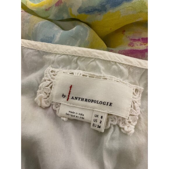 ANTHROPOLOGIE Watercolor Maxi Dress size 2 - Picture 4 of 11